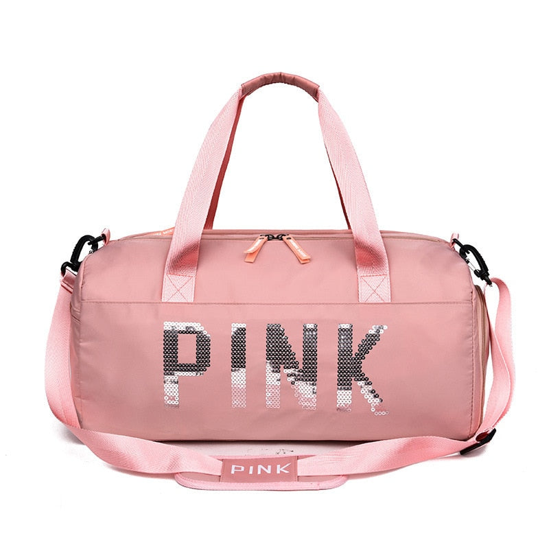 Pink Duffle Bag Gym Bag Women Shoe Compartment Waterproof Sport Bags for Fitness Training Bolsa Sac De Sport Travel Bag ShopOnlyDeal