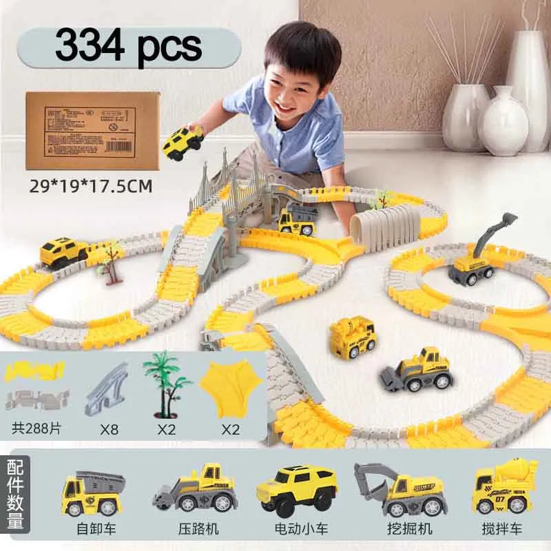 137-467pcs Children Electric Track Toy Car Engineering Car Kids Educational Toys Track Car Train Toys for Children Birthday Gift ShopOnlyDeal