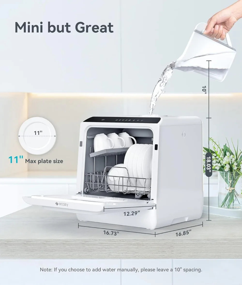 Portable Countertop Mini Dishwasher | 5L Built-in Water Tank | No Hookup Needed | 6 Washing Programs ShopOnlyDeal