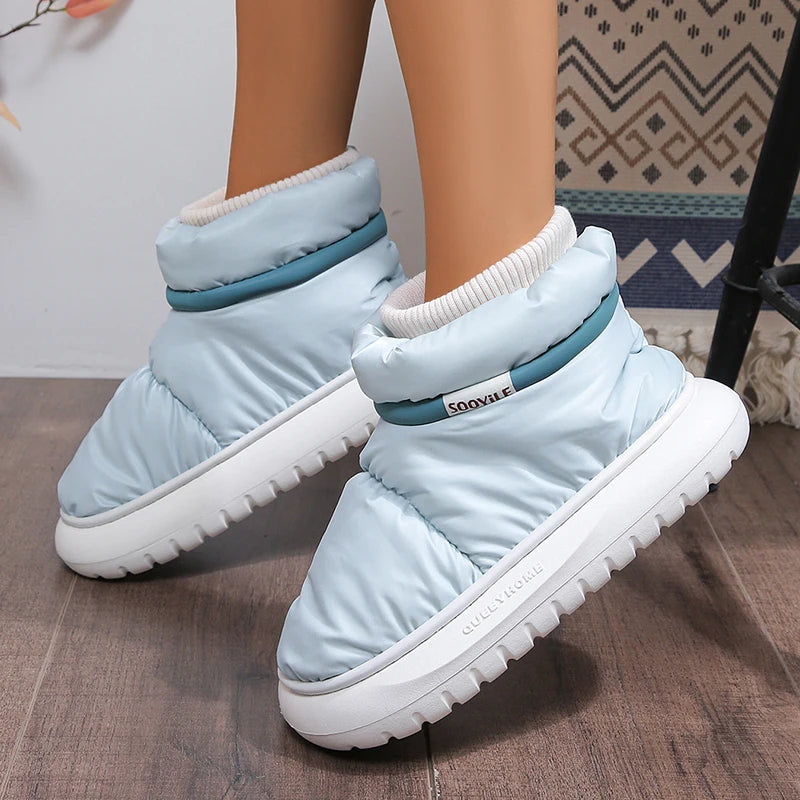 Women's Warm Cotton Padded Snow Boots - Waterproof, Non-Slip Thick Sole Winter Ankle Botas for Cozy & Stylish Feet 🌨️👢❄️ ShopOnlyDeal