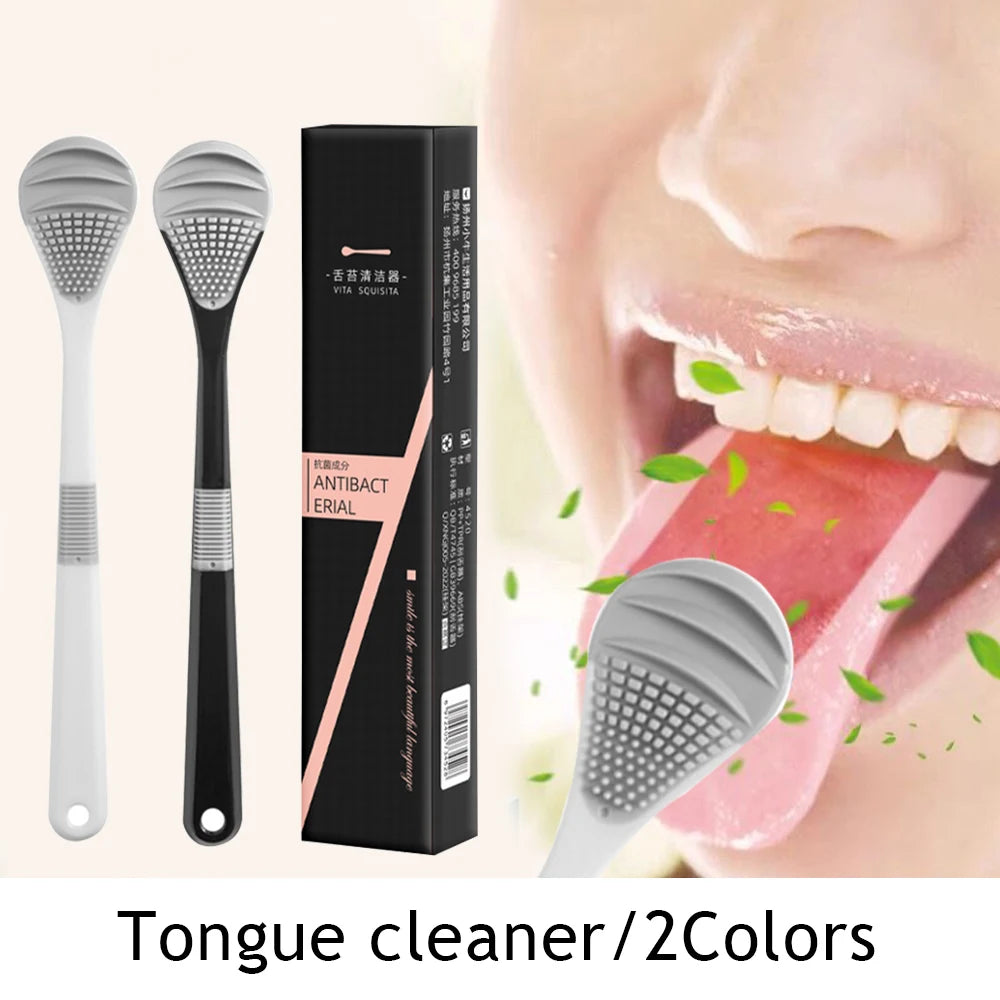 New Silicone Tongue Scraper Double Side Tongue Cleaner Brush Cleaning Coated Tongue Toothbrush Fresh Breath Oral Care Tools ShopOnlyDeal