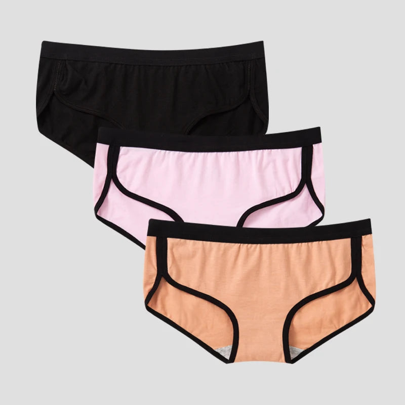 3Pcs Women's Cotton Sports Briefs | Low-Rise Solid Soft Breathable Panties | Fitness Lingerie Underwear Set for Women ShopOnlyDeal