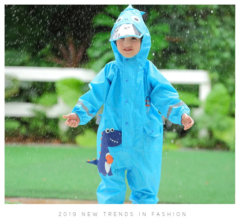 Kids Rain Suit with Hood :Stay Dry and Playful with Kids' Cartoon Animals Waterproof Rain Suit - Ideal for Children Aged 1-12! - Waterproof Jumpsuits Baby Cartoon Animals One Piece Raincoat Children Boys Girls Rainwear 1-12 Years ShopOnlyDeal