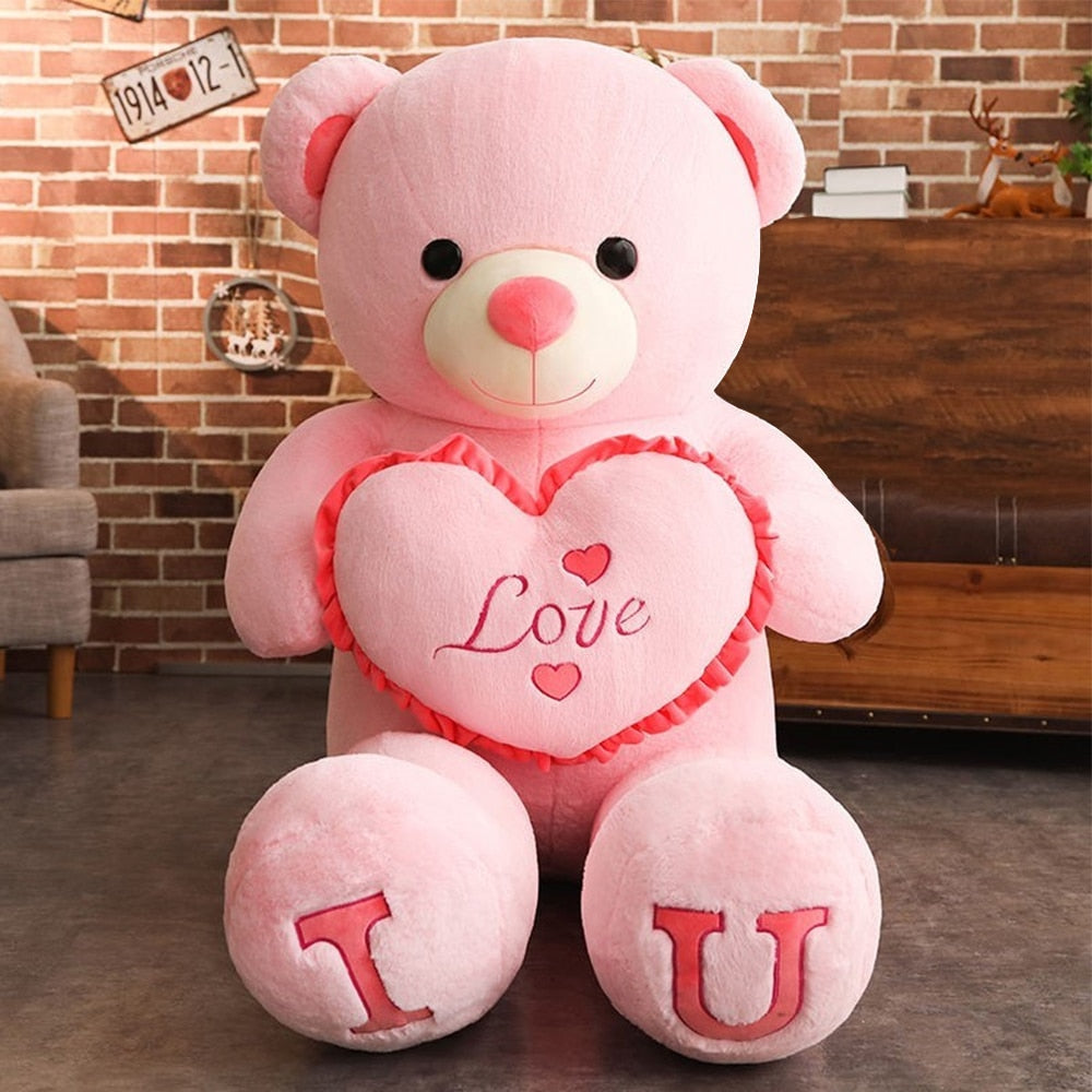 I LOVE YOU Teddy Bear 100cm Big Plush Toy Lovely Huge Stuffed Soft Bear Doll Lover Bear Kids Toy Birthday Gift For Girlfriends Valentine's day ShopOnlyDeal