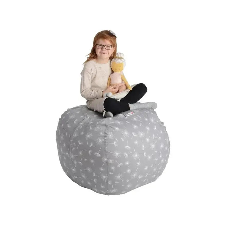 Bean Bag Storage Chair | Stuffed Animal & Toy Organizer | Large Capacity Kids Sofa in Zip Canvas ShopOnlyDeal