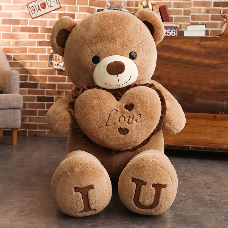 I LOVE YOU Teddy Bear 100cm Big Plush Toy Lovely Huge Stuffed Soft Bear Doll Lover Bear Kids Toy Birthday Gift For Girlfriends Valentine's day ShopOnlyDeal