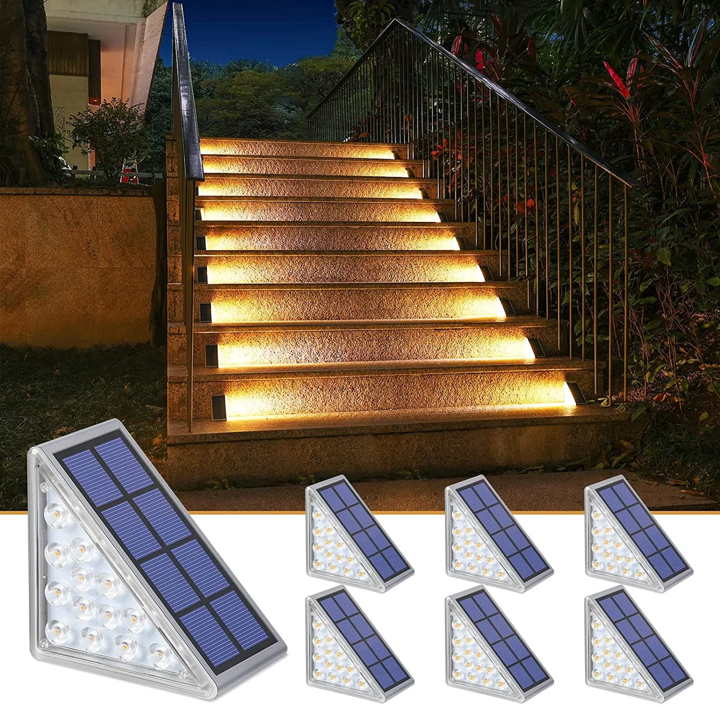 LED Step Lamp Stair Light Outdoor IP67 Waterproof Solar Light With Lens Anti-theft Design Decor Lighting For Garden Deck Path ShopOnlyDeal