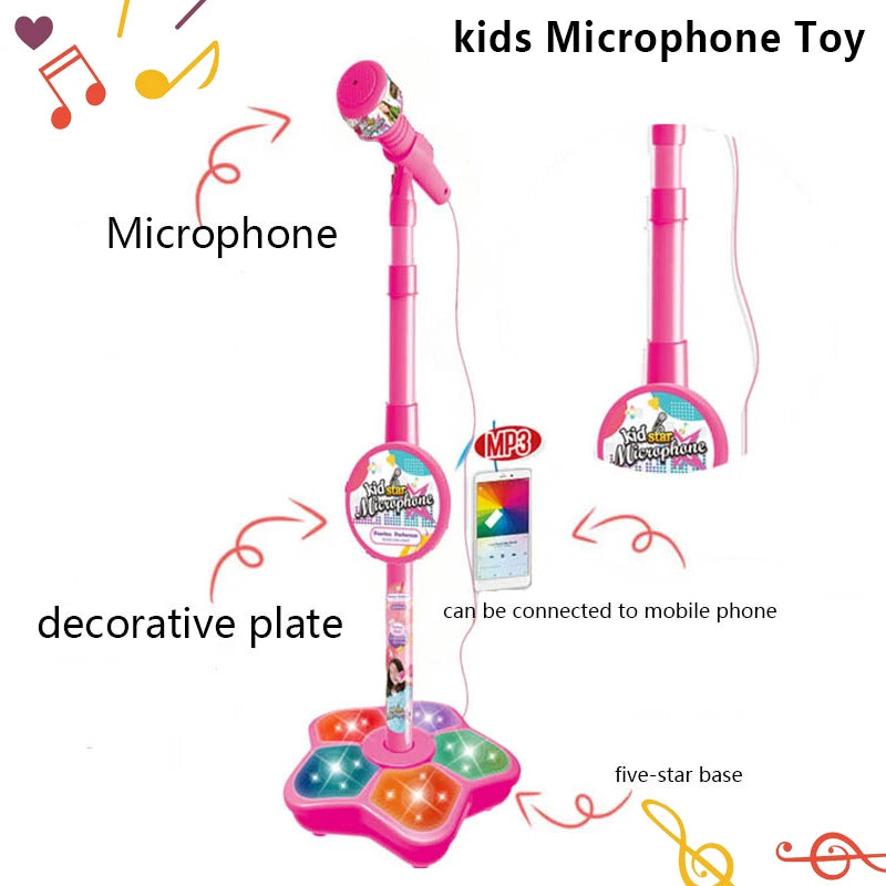 Kids Microphone with Stand | Karaoke Song Machine | Music Instrument Toy | Brain-Training Educational Toy | Birthday Gift for Girls & Boys ShopOnlyDeal