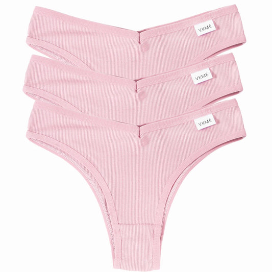 3Pcs Brazilian Panties Women Cotton Low-Rise Solid Color Underwear Ladies Comfortable Underpants Girls Panty Intimates M-XL ShopOnlyDeal
