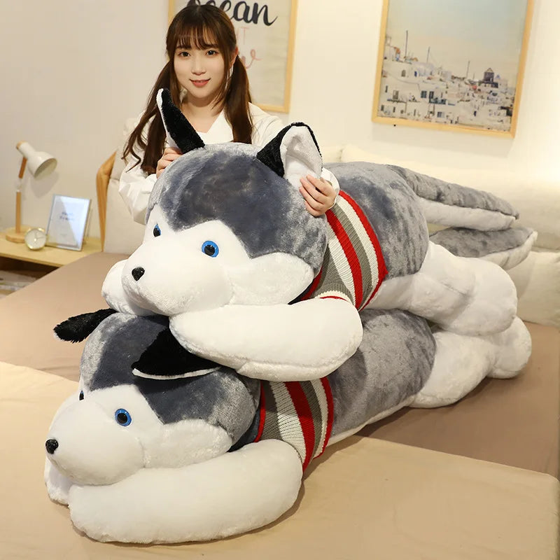 Giant Soft Kawaii Husky Dog Plush Toys Cute Stuffed Animals Long Sleep Pillow Doll For Kids Girlfriend Birthday Gift Home Decor ShopOnlyDeal