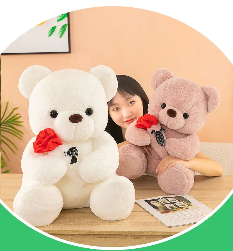 Valentine's Day roses teddy bear animal plush toys for girls teddy bear dolls ShopOnlyDeal