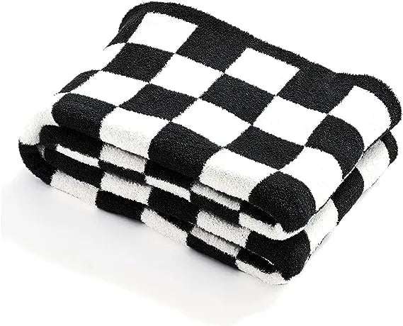 Checkerboard Grid Throw Blanket - Gingham Patterned Warmer Comfort Plush, Reversible Microfiber Cozy Decor for Home, Bed, and Couch ShopOnlyDeal