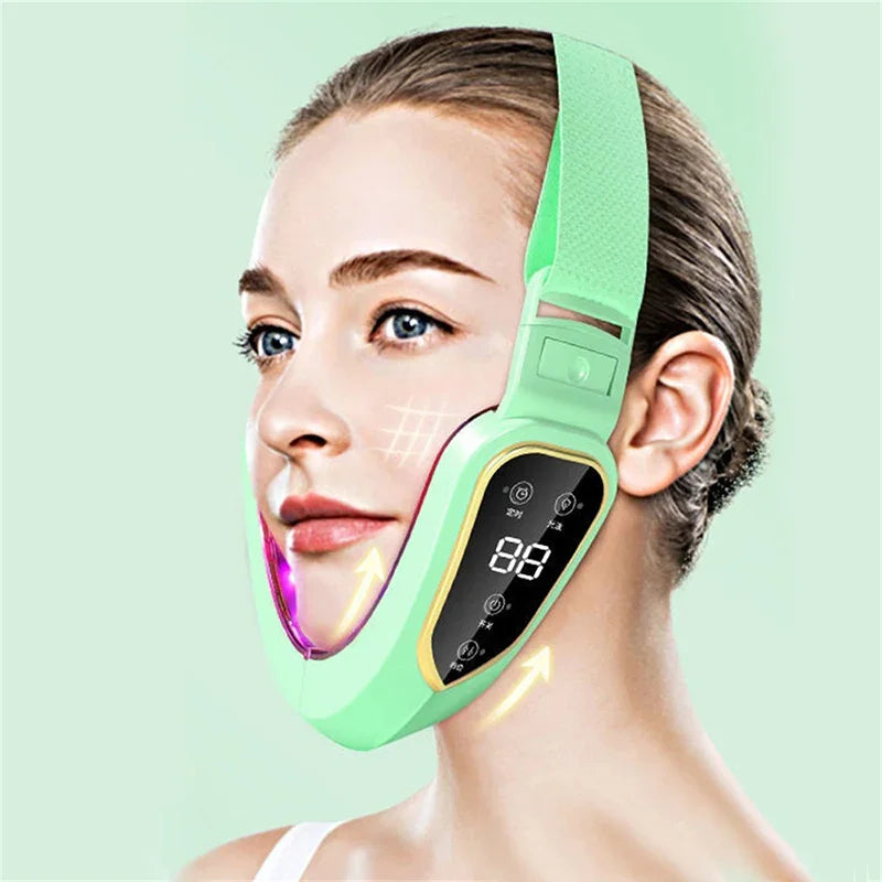 Facial Lifting Device - LED Photon Therapy, Facial Slimming, Vibration Massager, Double Chin V-shaped Cheek Lift Face ShopOnlyDeal