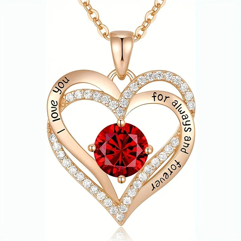 Luxury Red Zircon Pendant Necklaces - Rose Flower Gift Box for Girlfriend, Women's 'I Love You' Gifts, 2023 Trendy Wedding Jewelry 💍🌹💖 ShopOnlyDeal