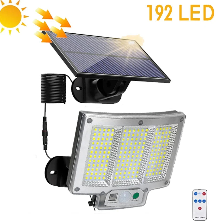 Outdoor Solar Light with Motion Sensor - Remote-Controlled, IP65 Waterproof, 106/118/192LED Wall Lamp for Patio, Garage, Garden Lighting ShopOnlyDeal