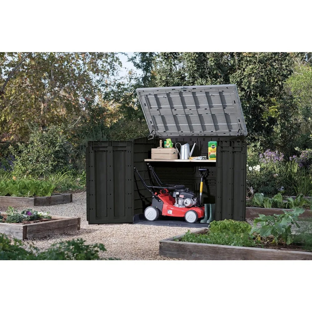 Storage Shed Perfect for Yard Tools Outdoor Garden Shed Black Pool Floats and Garden Accessories Buildings Warehouse Supplies ShopOnlyDeal