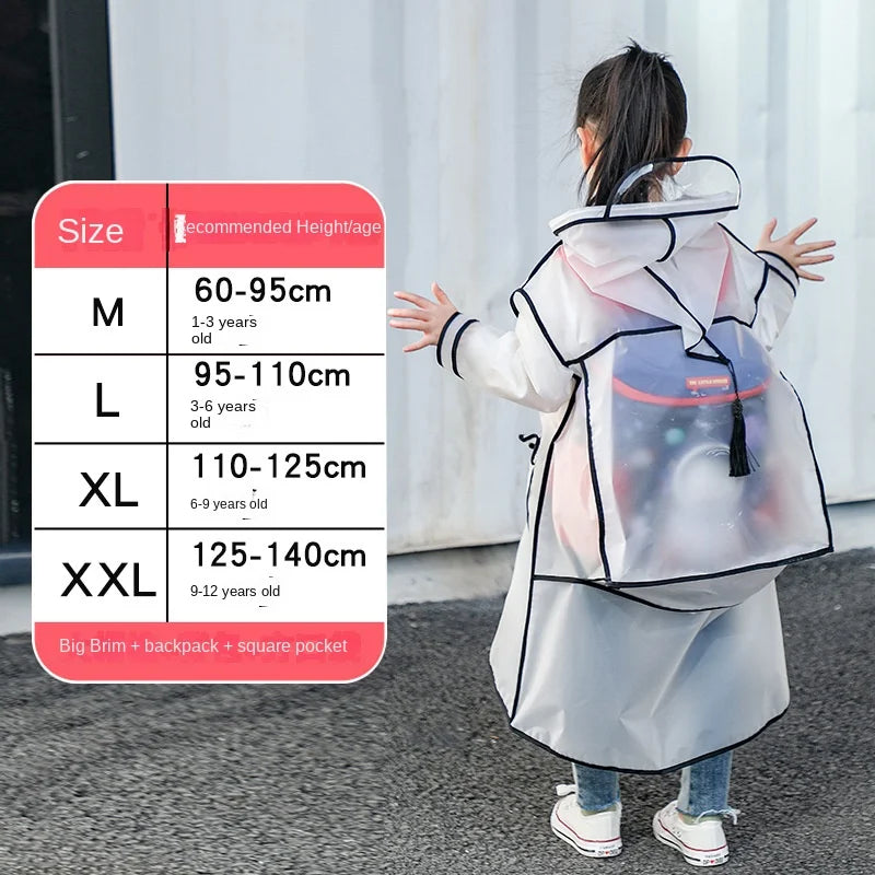 Children New One Piece Waterproof Thickened Raincoat Summer Primary School Student Carrying Schoolbag Position Raincoat Cartoon ShopOnlyDeal