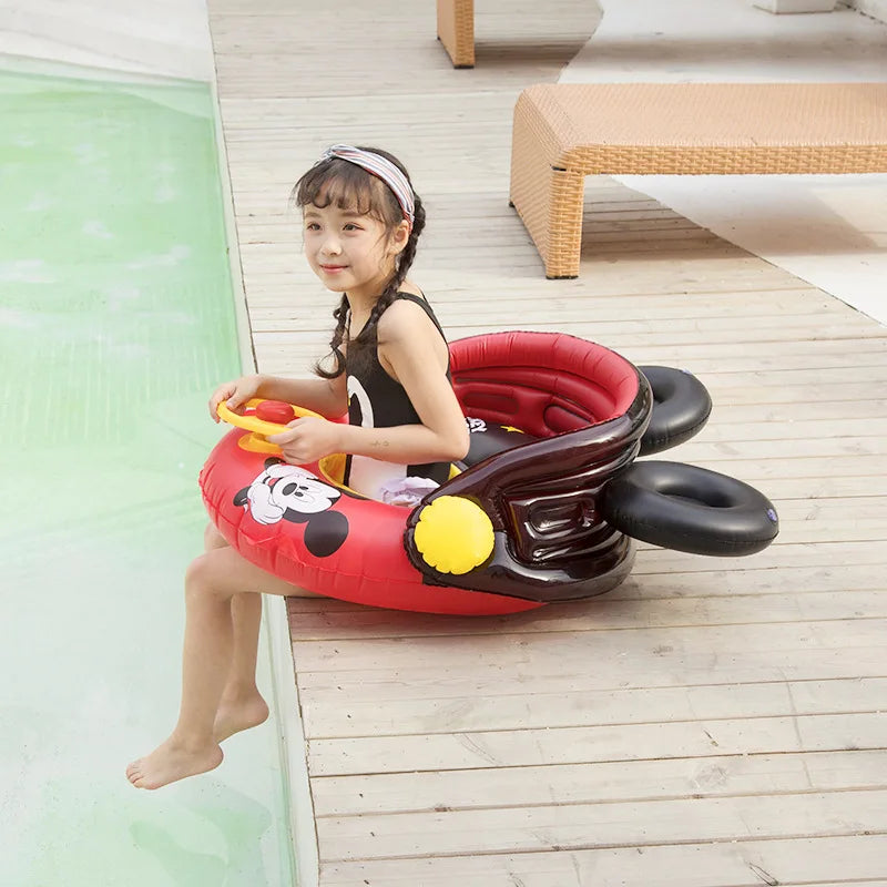 Cartoon Cute Baby Swimming Ring with Sunshade Pool Float Inflatable Swimming Circle Baby Seat Swimming Pool Toys ShopOnlyDeal