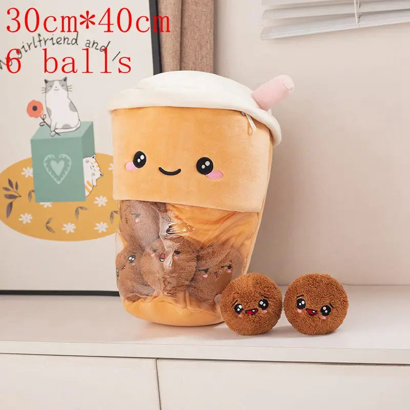 Kawaii Animal Balls Pudding Candy Bag Pillow Plush Stuffed Mini Doll of Donut Boba Milk Tea Bat Newt Cat Nap Plushie ShopOnlyDeal