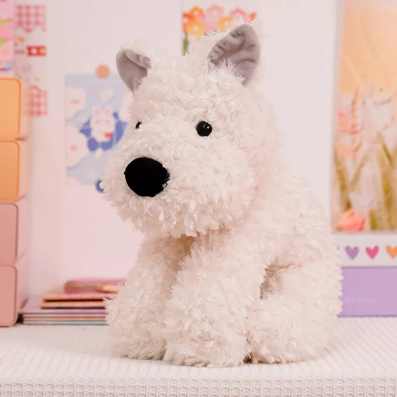 Adorable Fluffy Hair West Highland Dog White Terrier Plushie Soft Puppy Plush Toy Stuffed Lifelike Animals Baby Appease Doll ShopOnlyDeal