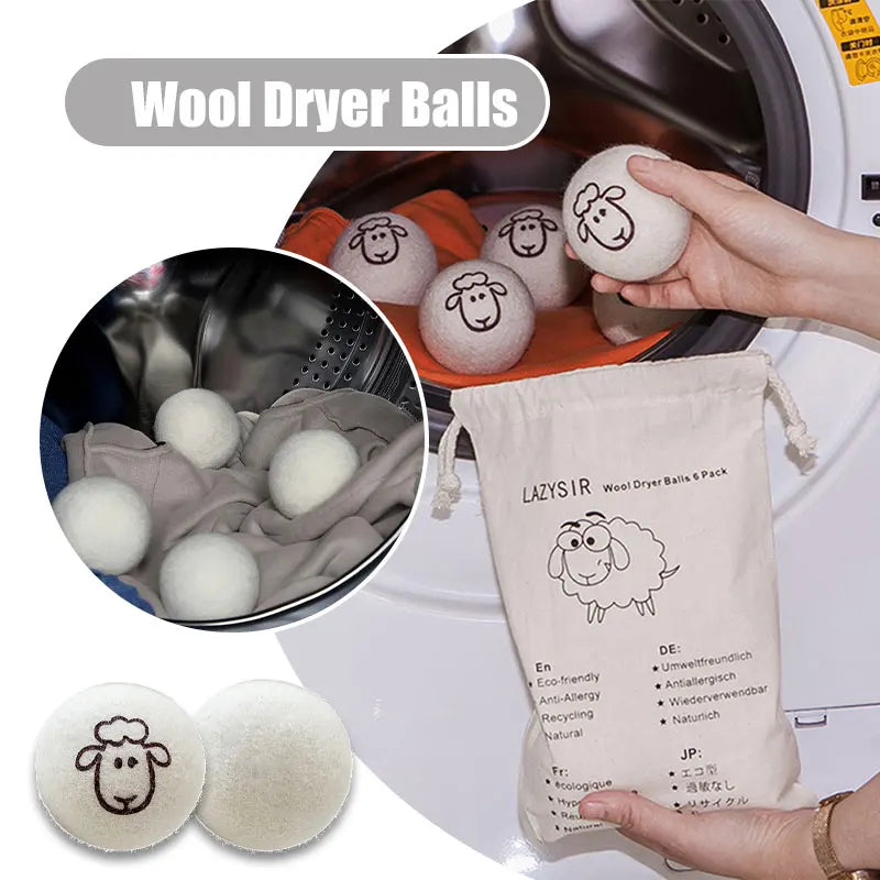 Wool Dryer Balls Fabric Virgin For Dry Machine Reusable Natural Softener Fleece Balls Home Drying Clothes Dryer Special Balls ShopOnlyDeal