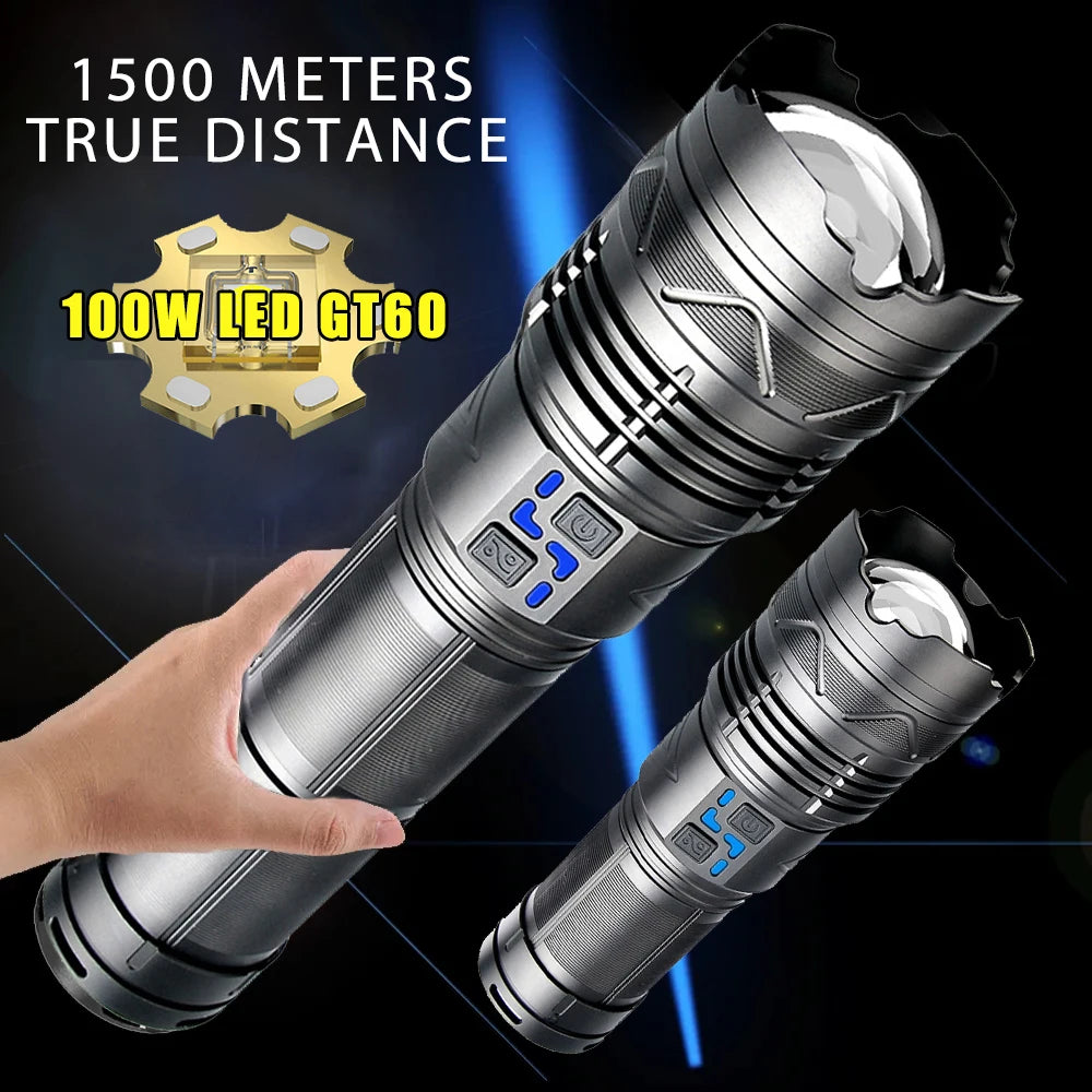 High Power Led Flashlight Super Bright Long Range Torch Rechargeable Ultra Powerful Outdoor Tactical Hand Lamp Camping Lantern ShopOnlyDeal