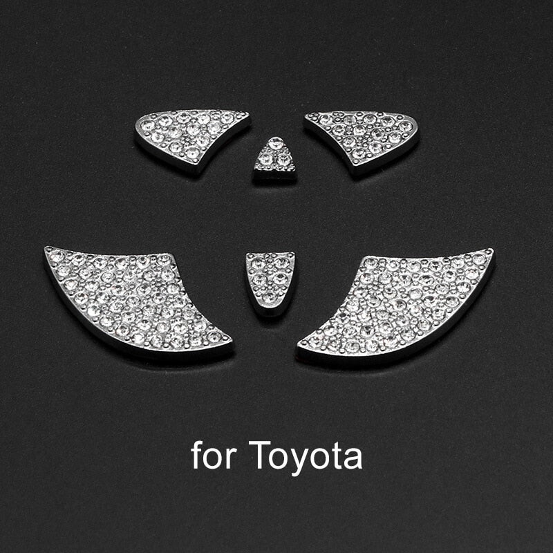 3D Diamond Car Steering Wheel Metal Decal Decoration Stickers Bling Rhinestone Auto Interior Accessories for Women ShopOnlyDeal