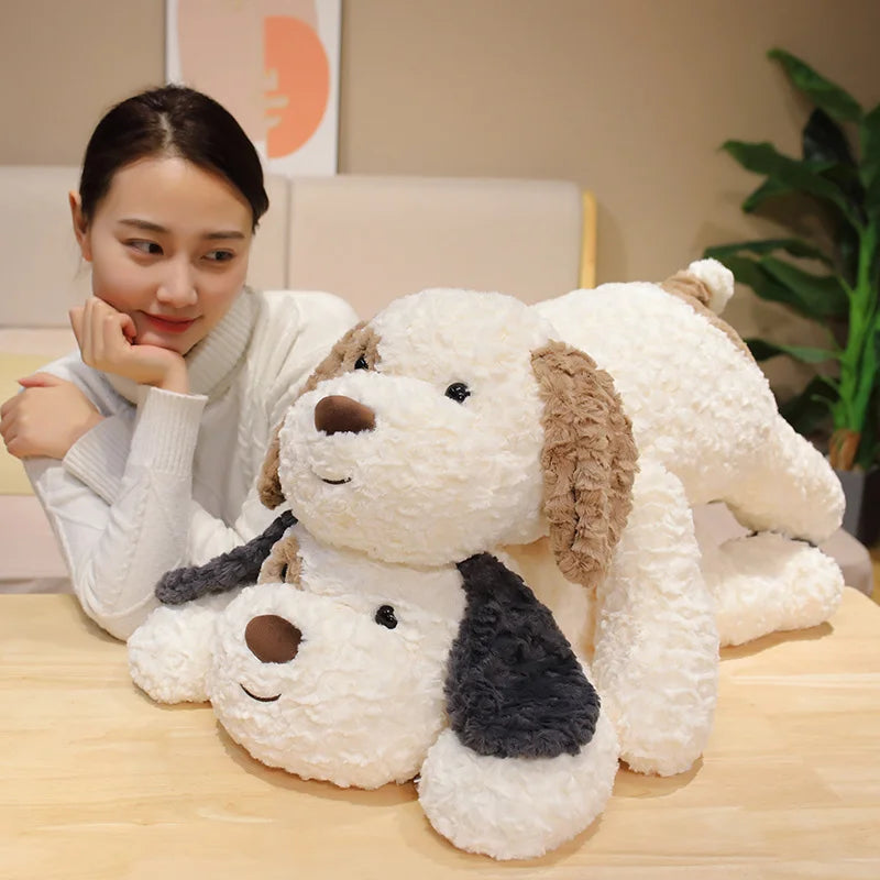 Adorable Fluffy Hair White Dog Plushie Soft Puppy Plush Toy Stuffed Lifelike Animals Appease Sleep Doll ShopOnlyDeal