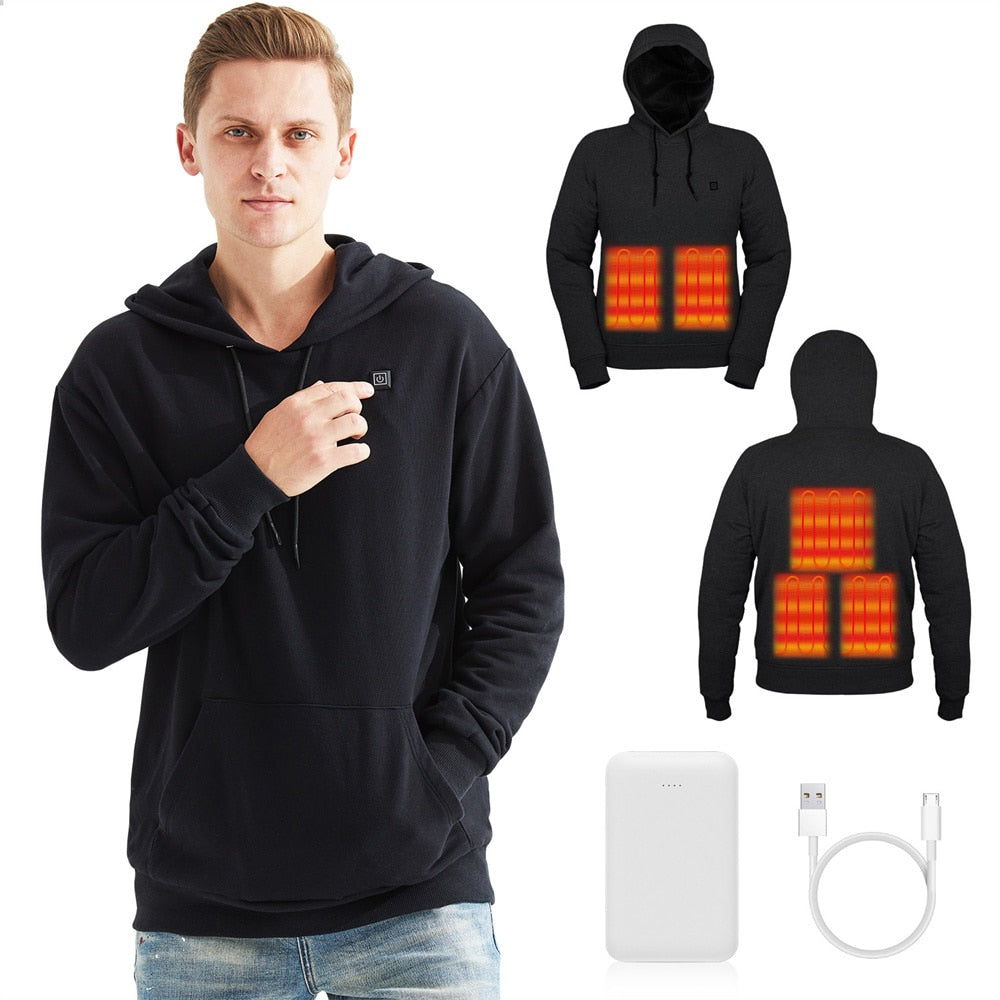 USB Heated Hoodies Jacket. Autumn Men Fashion Long Sleeve Casual Coat Women Sweatshirt With Hood Oversized Heated Clothes ShopOnlyDeal