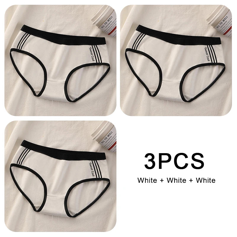 3PC/Set Seamless Cotton Panties | Women's Mid-Waist Sexy Underpants | Cozy Sports Lingerie Briefs ShopOnlyDeal