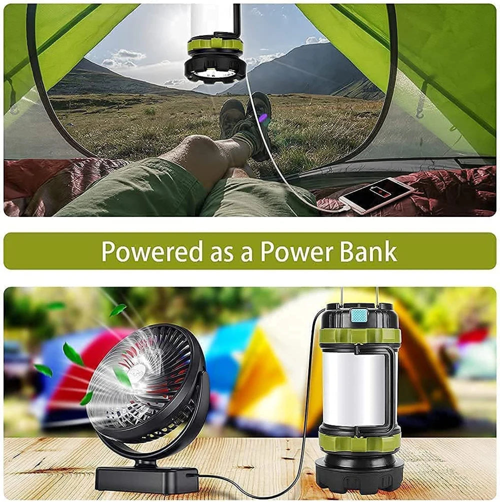 New LED Camping Lantern Rechargeable Lantern 3000mAh Power Bank Waterproof Camping Flashlight for Hiking Emergency Home Outdoor ShopOnlyDeal