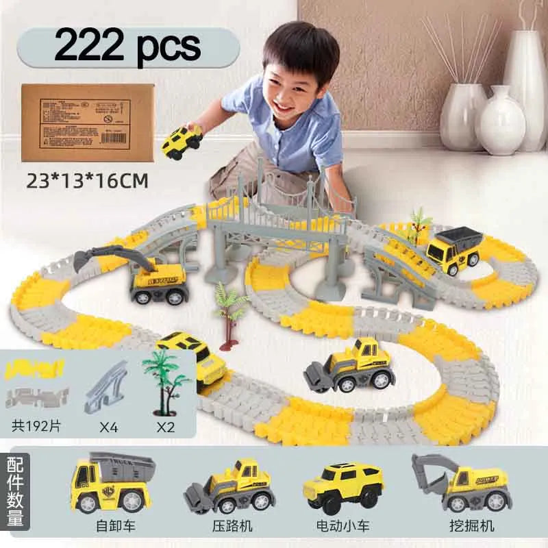 137-467pcs Children Electric Track Toy Car Engineering Car Kids Educational Toys Track Car Train Toys for Children Birthday Gift ShopOnlyDeal