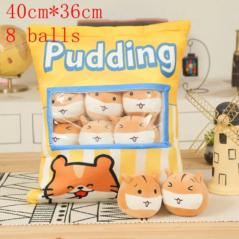 Kawaii Animal Balls Pudding Candy Bag Pillow Plush Stuffed Mini Doll of Donut Boba Milk Tea Bat Newt Cat Nap Plushie ShopOnlyDeal