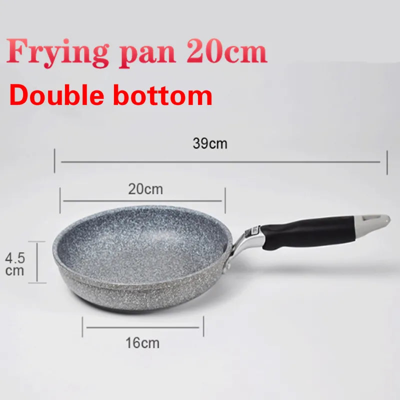 Durable Stone Frying Wok Pan - Non-Stick Ceramic Pot, Induction Fryer, Steak Cooking, Gas Stove Skillet, Cookware Tool for Kitchen Set ShopOnlyDeal