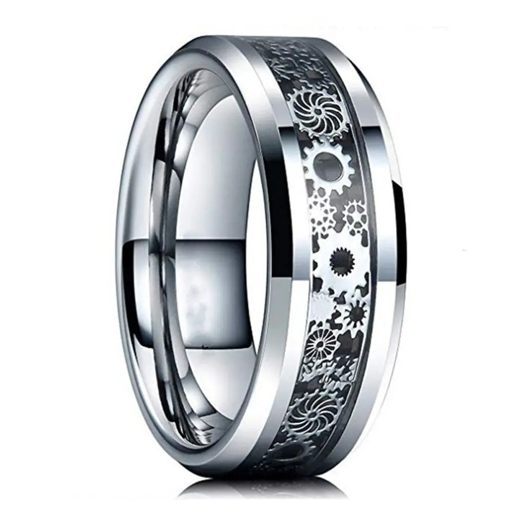 Valentine's Day Handmade Diamond Ornate Geometric 3D Band Ring: Gear Spinner Rings - Rotating Mechanical Decompression Anxiety Ring for Women and Men ShopOnlyDeal