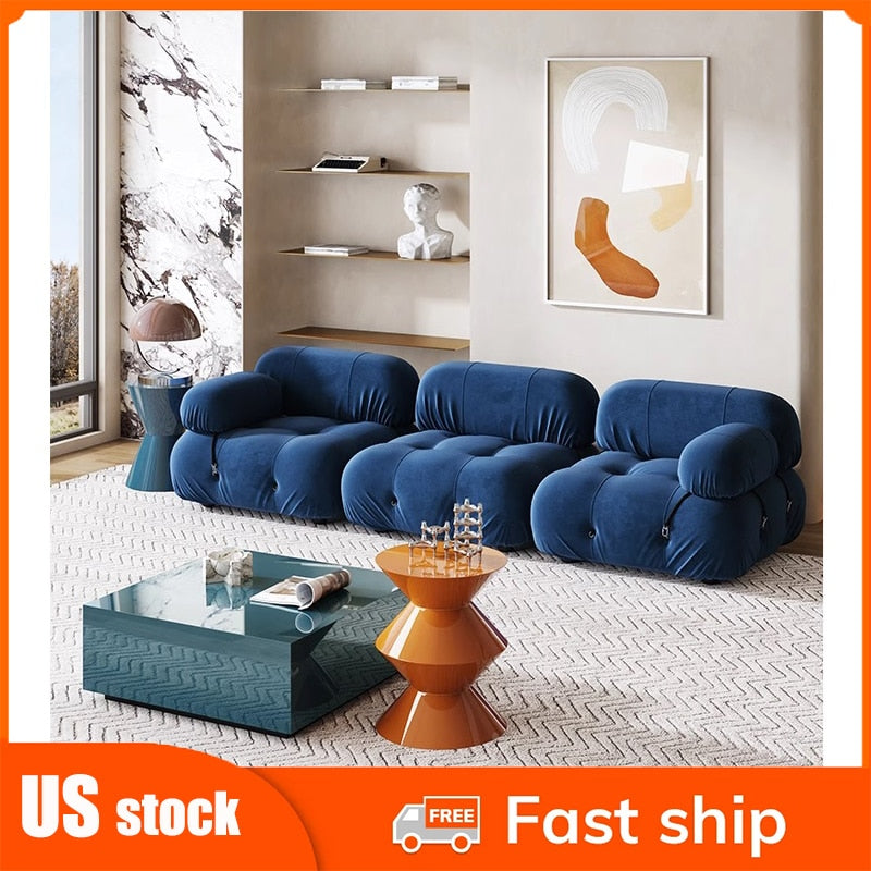 Create the Ultimate Family Living Room Retreat with our Suede Module Sofa Sectional Couches - Furniture Combination Block Modular Leisure Cloud Sofas Set for Comfy and Stylish Relaxation! ShopOnlyDeal