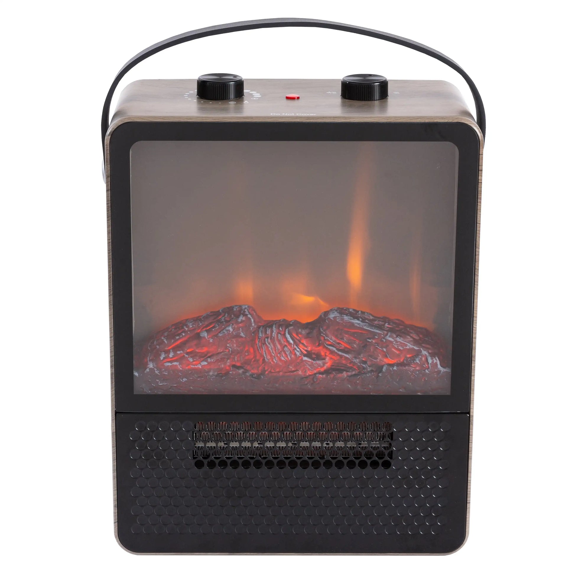 Freestanding Ceramic 1500W Portable Electric Fireplace, Dark Walnut ShopOnlyDeal