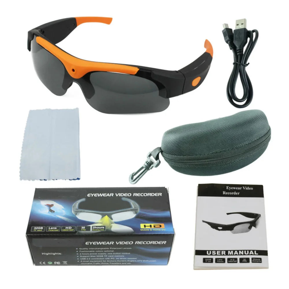 Outdoor Smart Glasses with Mini Camera - Wearable Audio-Video Recorder for Sports, Driving, and Security ShopOnlyDeal