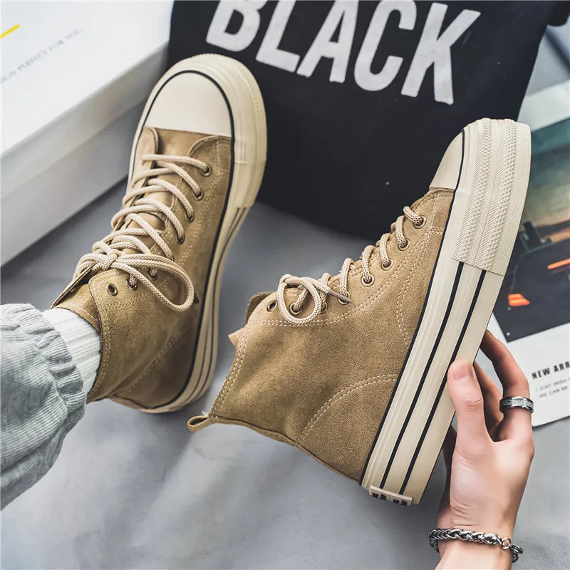 High Top Canvas Shoes Men Sneakers Women Thick Sole Vulcanized Shoes Fashion Student  Sports Shoes Black Zapatillas De Deporte ShopOnlyDeal