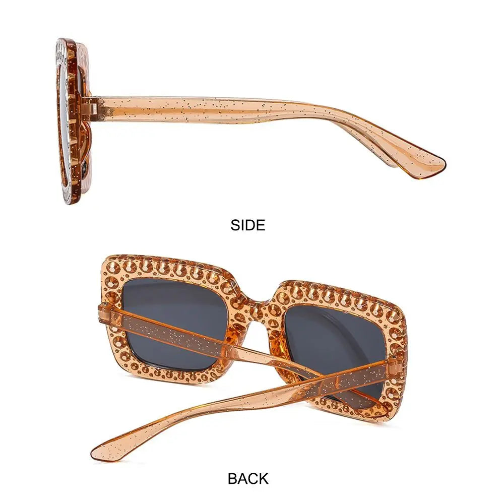 Sparkle in Style: Crystal Oversized Sunglasses for Women - Rhinestone Square Diamond Sun Glasses with Retro Big Frame ShopOnlyDeal