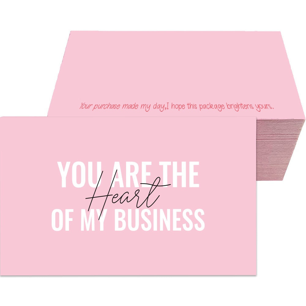 30pcs Thank You Cards For Shipping Packaging Pink You are the Heart of My Business Cards  Gift Wrapping Valentine's Day Wedding Uptrends