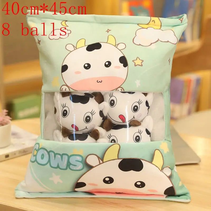 Kawaii Animal Balls Pudding Candy Bag Pillow Plush Stuffed Mini Doll of Donut Boba Milk Tea Bat Newt Cat Nap Plushie ShopOnlyDeal