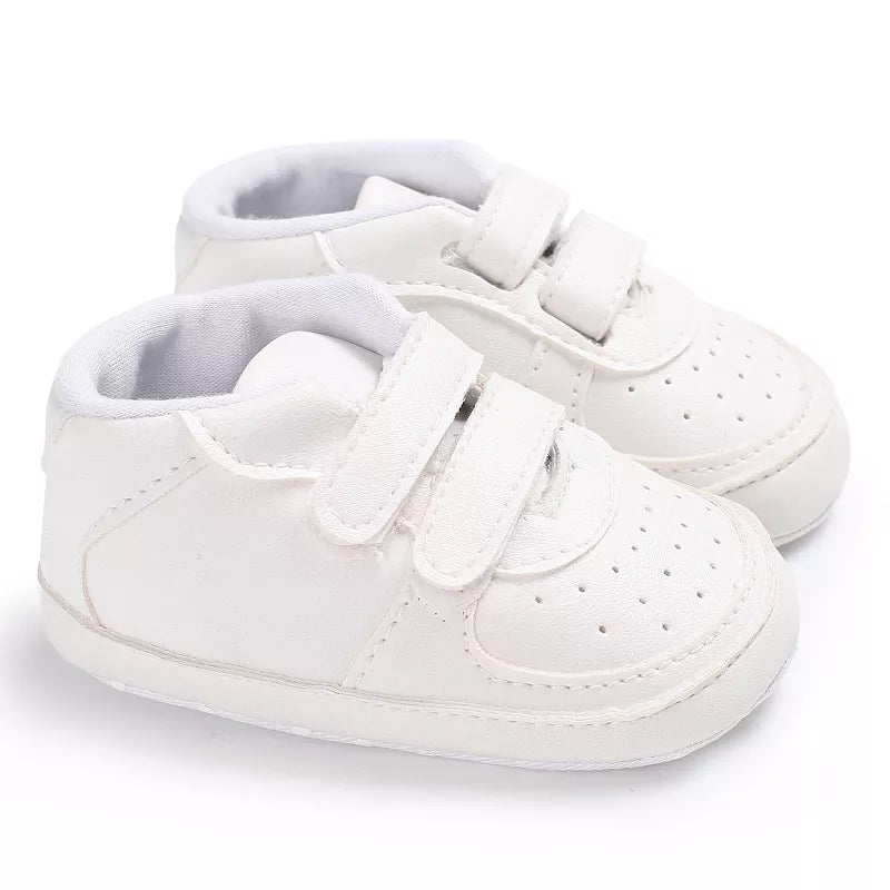 Infant Spring Shoe | Newborn Girls & Boys Recreational Baptism Non-Slip Walking Shoe | White Soft-Soled Sneaker Prewalker ShopOnlyDeal