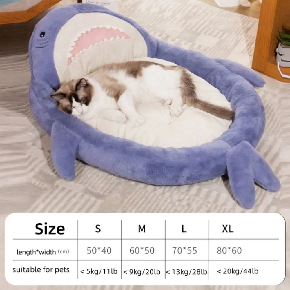 Cat Bed Cartoon Shark Dog Beds Large Size Cat Bed Dog Kennel Comfortable Pet Sleep Mat Kitten Puppy Sofa Bed Winter Warm  House ShopOnlyDeal