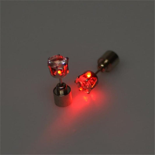 Red Light Led Earrings 1 Pair Flashing Stainless Steel Earrings Dance Party Accessories Hot Christmas Gift Luminous Stick. ShopOnlyDeal