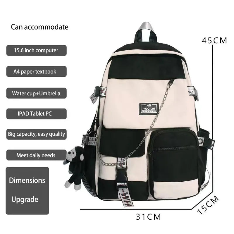 Kawaii Korean schoolbag female student backpack large capacity fashion boy backpack computer bag femal school backpack  school bags ShopOnlyDeal