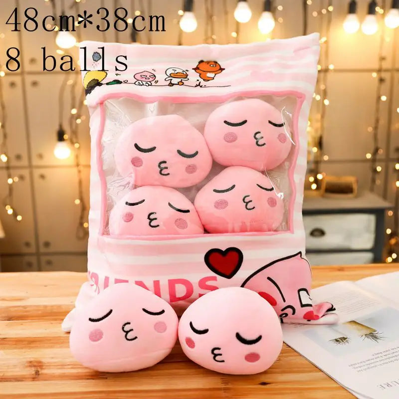 Kawaii Animal Balls Pudding Candy Bag Pillow Plush Stuffed Mini Doll of Donut Boba Milk Tea Bat Newt Cat Nap Plushie ShopOnlyDeal