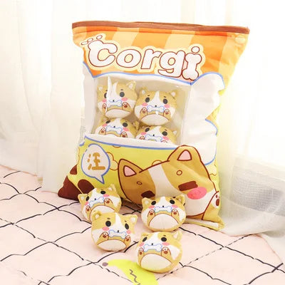 Cartoon a bag of snacks doll throw pillow Internet celebrity ins snack bag plush toy creative office pillow ShopOnlyDeal