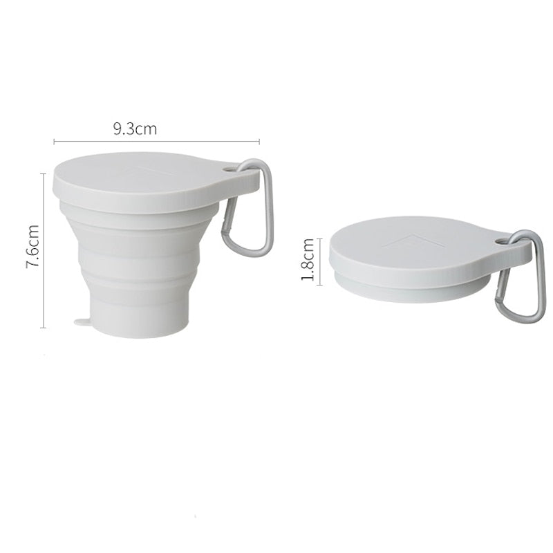 Folding Coffee Tea Cup 150ml Mini Retractable Cup Silicone Portable Teacup Outdoor Travel Coffee Telescopic Drinking Mug with Lid ShopOnlyDeal