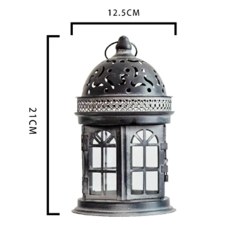 Retro Iron Art Candlestick Storm Light Small Lantern Pagoda Decoration Ornaments Vase Garden Groceries American Style ShopOnlyDeal